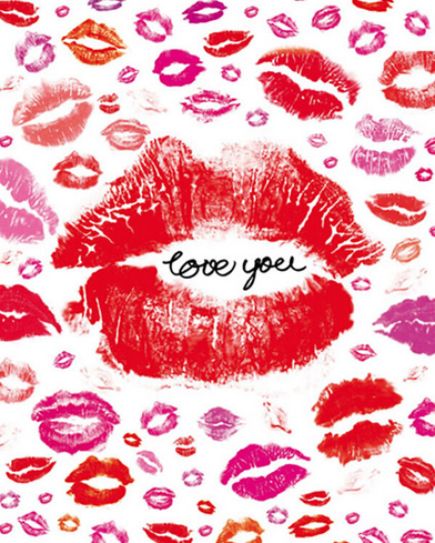 Love You Lipstick Kiss Art Print - HalfMoonMusic