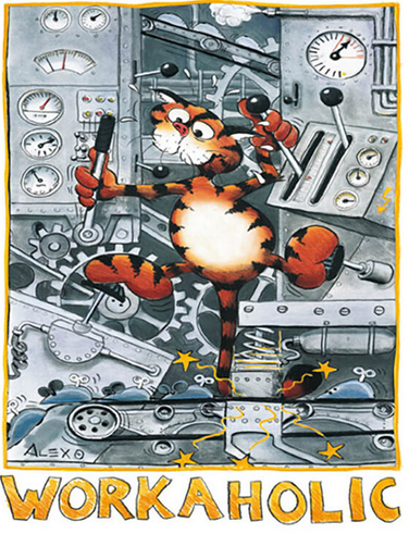 Workaholic Orange Cat Art Print - HalfMoonMusic