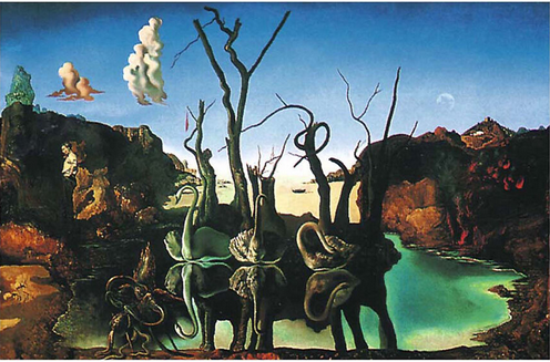 Dali Cygnes Reflechis Art Print - HalfMoonMusic