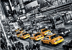 Yellow Taxi Cabs Queue Art Print - HalfMoonMusic