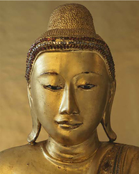 Golden Buddha Art Print - HalfMoonMusic