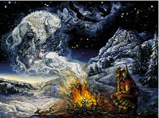 Vision Seeker Indigenous Buffalo Art Print - HalfMoonMusic