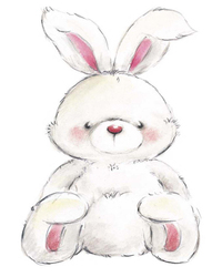 Rabbit Stuffed Animal Art Print - HalfMoonMusic