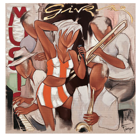 Give Me Music Jazz Band Art Print - HalfMoonMusic