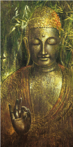 Buddah in Green l Art Print - HalfMoonMusic