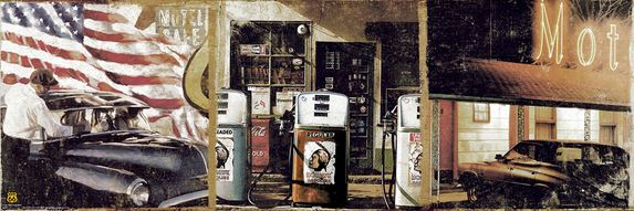 Route 66 Compilation Art Print - HalfMoonMusic