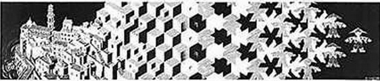 Metamorphose 1 MC Escher Art Print - HalfMoonMusic
