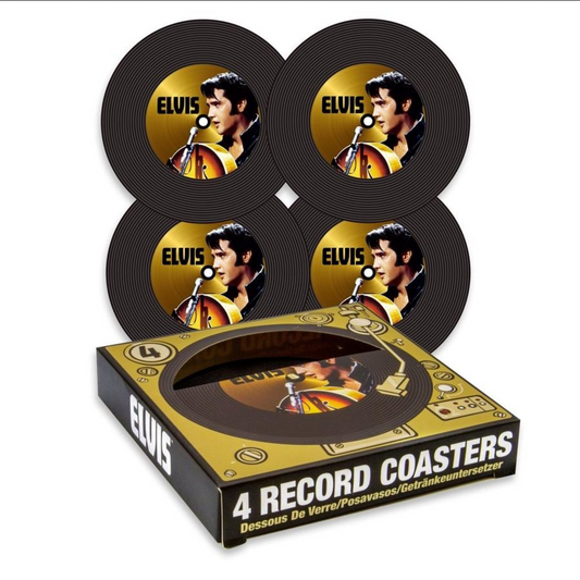 Elvis Rubber Record Coasters - HalfMoonMusic