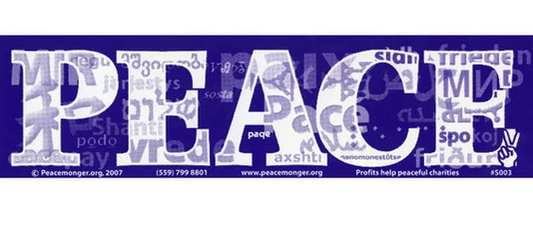 Peace Languages Bumper Sticker - HalfMoonMusic