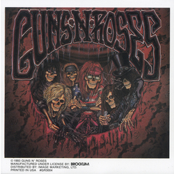 Guns n Roses Skeletons Window Sticker - HalfMoonMusic
