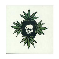 Skull & Leaf Window Sticker - HalfMoonMusic
