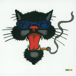 Cat Smokin’ Window Sticker - HalfMoonMusic