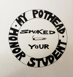 Pot Honor Student Window Sticker - HalfMoonMusic