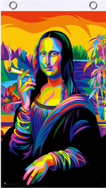 Mona Lisa Joint Blacklight Flag - HalfMoonMusic