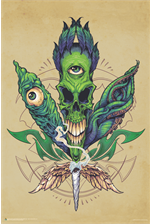 Pot Leaf Skull Poster - HalfMoonMusic