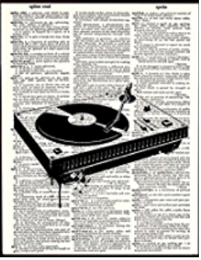 Turntable Dictionary Page Art Print - HalfMoonMusic