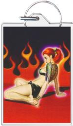 Hot Tattoo Girl Keychain - HalfMoonMusic