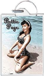 Bettie Page Waves Keychain - HalfMoonMusic