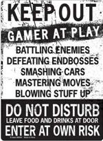 Keep Out Gamer At Play Metal Sign - HalfMoonMusic