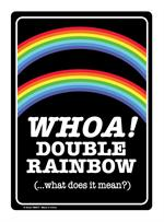 Double Rainbow Tin Sign - HalfMoonMusic