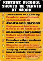 Alcohol At Work Metal Sign - HalfMoonMusic