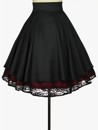 Women's Polyester Lace Floral Gothic Skirt - HalfMoonMusic