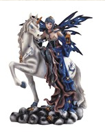 Fairy on Unicorn Statue - HalfMoonMusic