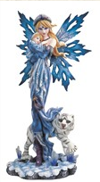 Fairy with White Tiger Statue - HalfMoonMusic