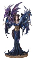Clear Wings Fairy with Dragon Statue - HalfMoonMusic