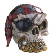 Pirate Skull Statue - HalfMoonMusic