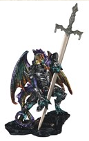 Armored Dragon With Sword Statue - HalfMoonMusic