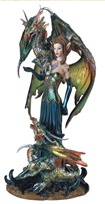 Fairy and Dragon Statue - HalfMoonMusic