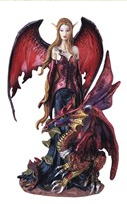Fairy with Dragon Statue - HalfMoonMusic