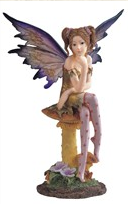 Mushroom Fairy Statue - HalfMoonMusic