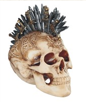 Skull with Swords Statue - HalfMoonMusic