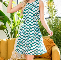 Women's Green Mushroom Dress - HalfMoonMusic