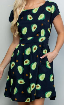 Women's Avocado Dress - HalfMoonMusic