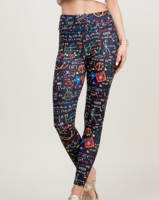 Women's Polyester Spandex Math Formula All Over Print Leggings - HalfMoonMusic