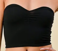Women's Rayon Ruched Sweet Heart Tube Top - HalfMoonMusic