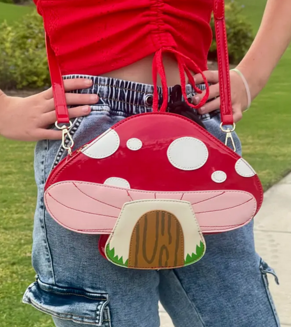 Mushroom House Crossbody Bag - HalfMoonMusic