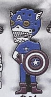 Captain America Sugar Skull Hat Pin - HalfMoonMusic