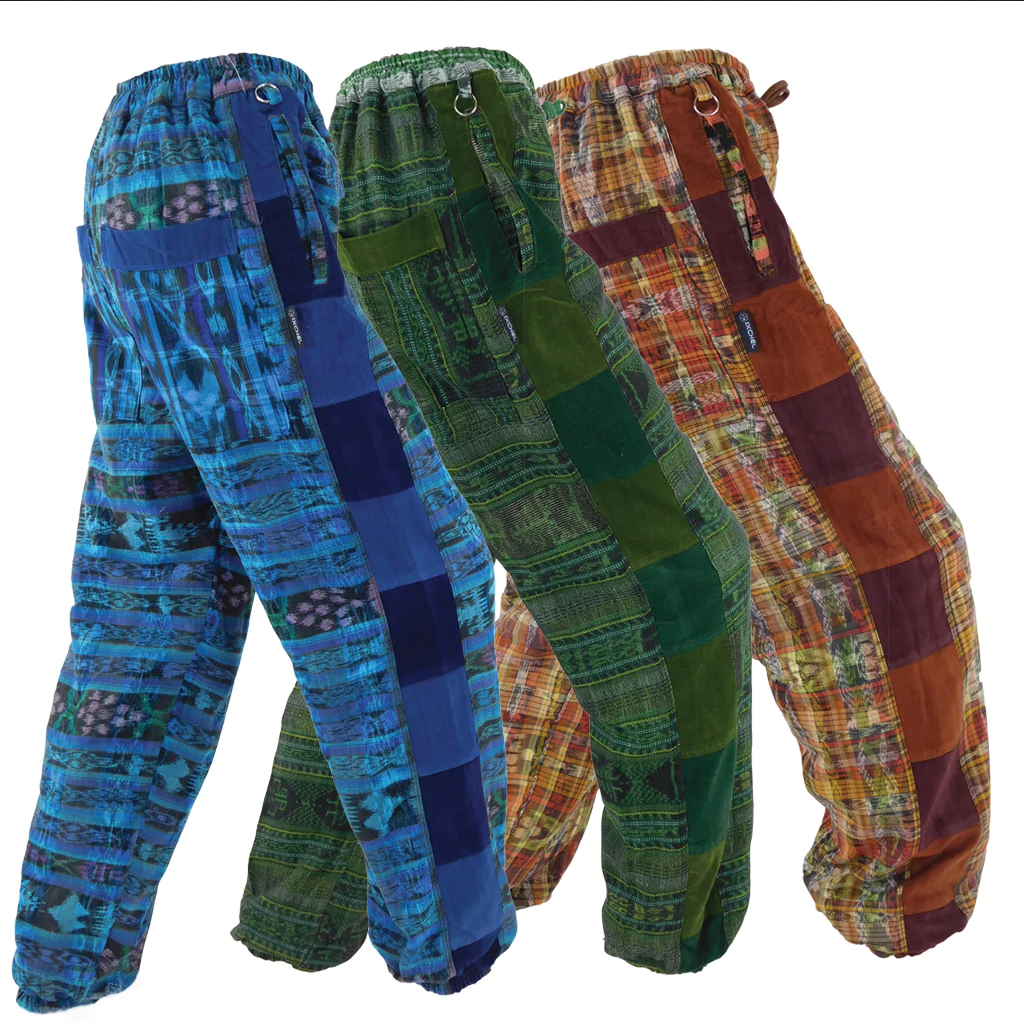 Men's Patchwork Woven Fleece-Lined Snowboard Pants - HalfMoonMusic
