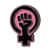 Woman Power Enamel Pin - HalfMoonMusic