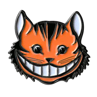 Cheshire Cat Head Enamel Pin - HalfMoonMusic