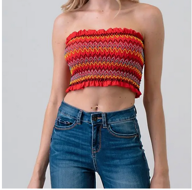 Multi-Color Thread Smocking Bandeau - HalfMoonMusic