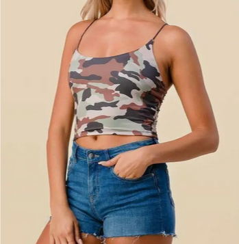 Bungee Cord Double Layer Camo Cami - HalfMoonMusic