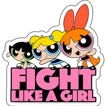 Powerpuff Girls Fight Like A Girl Sticker - HalfMoonMusic