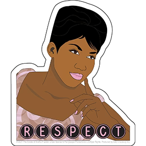Aretha Franklin Respect Sticker - HalfMoonMusic