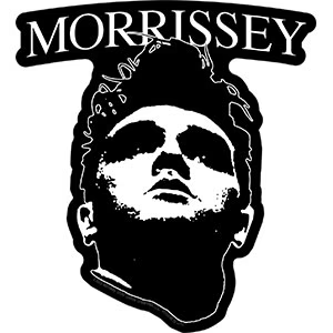 Morrissey Black & White Face Sticker - HalfMoonMusic