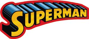 Superman Classic Comic Text Logo Sticker - HalfMoonMusic